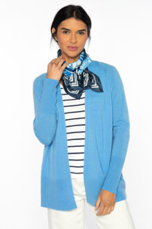 Rib Trim Easy Cardigan - Kinross Cashmere