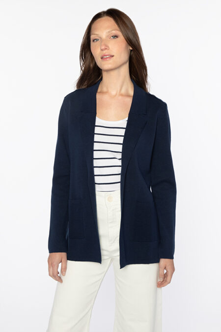 Easy Notch Collar Cardigan - Kinross Cashmere