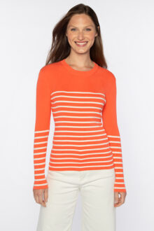 Stripe Rib Crew - Kinross Cashmere