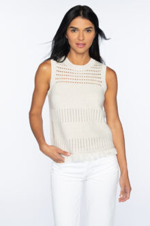 Textured Fringe Tank - Kinross Cashmere