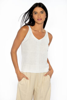 Rib Vee Tank - Kinross Cashmere