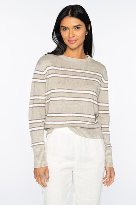 Crop Stripe Crew - Kinross Cashmere