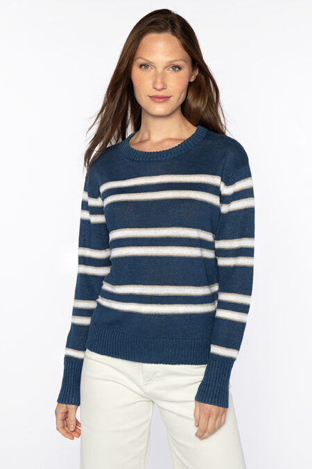 Crop Stripe Crew - Kinross Cashmere