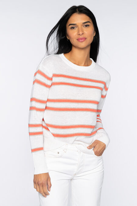 Crop Stripe Crew - Kinross Cashmere