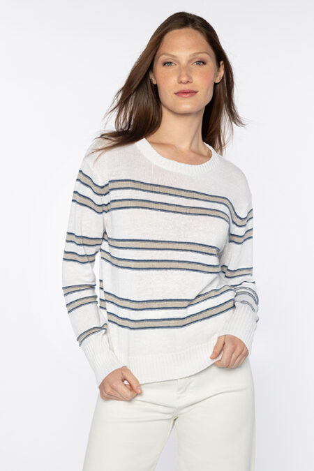 Crop Stripe Crew - Kinross Cashmere