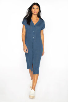 Button Front Dress - Kinross Cashmere