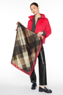 Bias Plaid Print Scarf - Kinross Cashmere