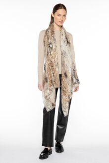 Python Print Scarf - Camel - Kinross Cashmere