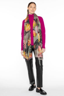 Tulip Print Scarf - Kinross Cashmere