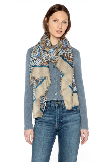 Geo Skin Print Scarf - Como - Kinross Cashmere