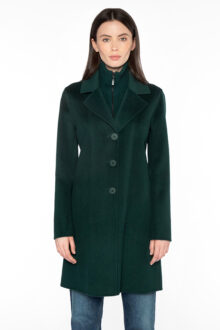 Knit Insert Notch Collar Coat - Kinross Cashmere