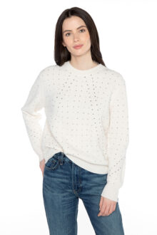 Fashioned Rib Crystal Crew - Kinross Cashmere