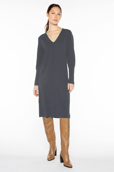 Vee Neck Dress - Kinross Cashmere