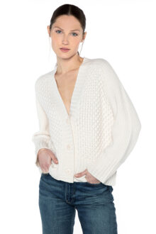 Luxe Mixed Stitch Cardigan - Kinross Cashmere