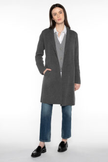 Doubleknit Notch Collar Cardigan - Kinross Cashmere