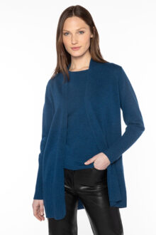 Rib Trim Cardigan - Kinross Cashmere