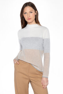 Plaited Honeycomb Wide Stripe Pullover - Kinross Cashmere