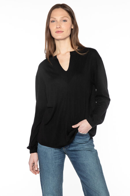 Split Neck Pullover - Kinross Cashmere