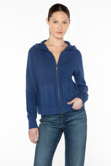 Rib Zip Hoodie - Kinross Cashmere