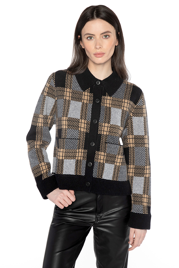 Short Plaid Shacket - Kinross Cashmere