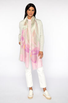 Kiwi Blooms Print Scarf - Freesia - Kinross Cashmere