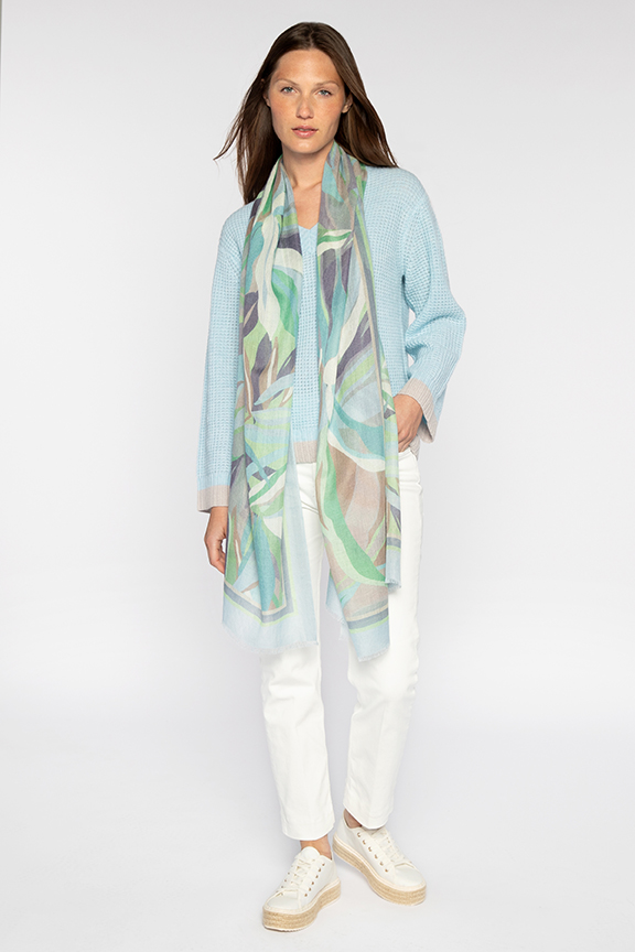 Palm Print Scarf - Kinross Cashmere
