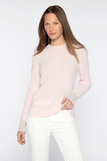 Contrast Trim Rib Crew - Kinross Cashmere