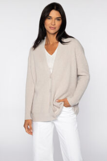 Boyfriend Cable Cardigan - Kinross Cashmere