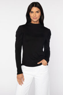 Shirred Sleeve Pullover - Kinross Cashmere