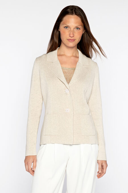 Fitted Notch Collar Cardigan - Kinross Cashmere