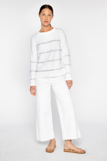 Crystal Stripe Crew - Kinross Cashmere