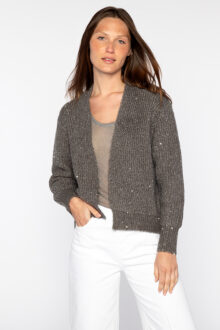 Sequin Rib Cardigan - Kinross Cashmere