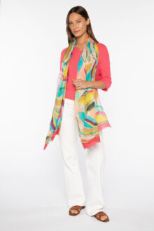 Flirty Leaves Print Scarf - Kinross Cashmere