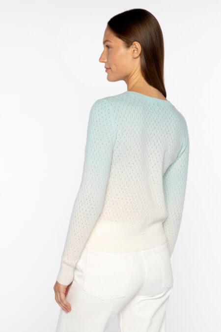 Ombre Pointelle Vee - Kinross Cashmere