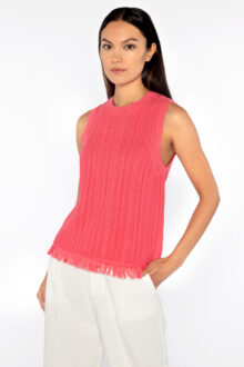 Textured Fringe Tank - Kinross Cashmere