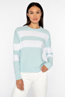 Crop Stripe Crew - Kinross Cashmere