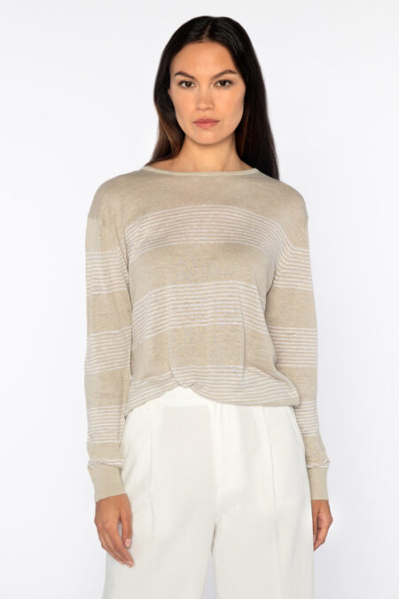 Micro Stripe Pullover - Kinross Cashmere