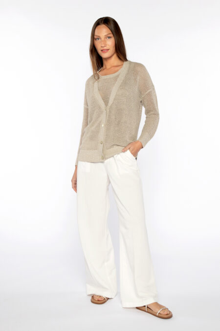 Lurex Mesh Cardigan - Kinross Cashmere