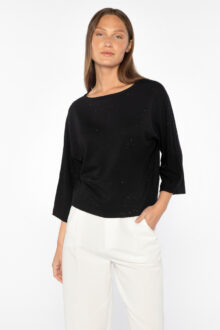 Sequin Easy Crop Pullover - Kinross Cashmere