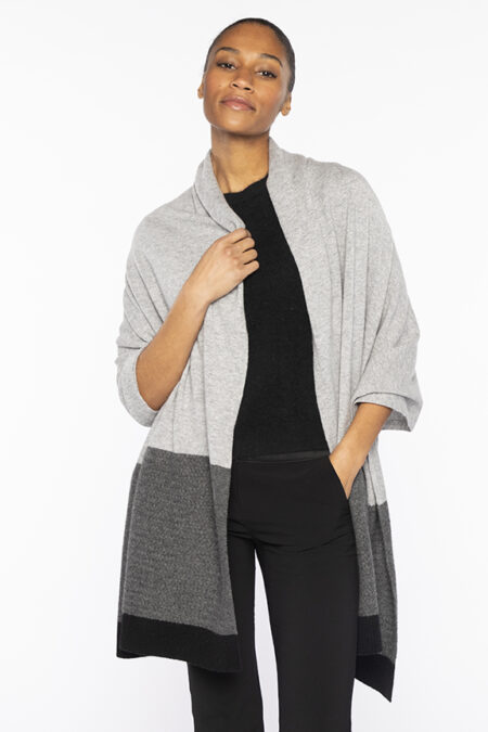 Textured Colorblock Wrap - Kinross Cashmere