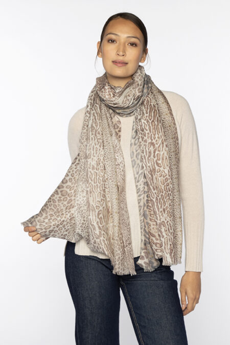 Mixed Animal Print Scarf - Kinross Cashmere