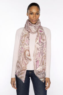 Painted Paisley Print Scarf - Kinross Cashmere