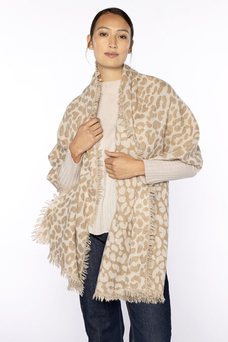 Leopard Jacquard Shawl - Kinross Cashmere