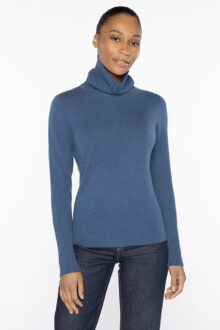 Chunky Trim T-Neck - Kinross Cashmere