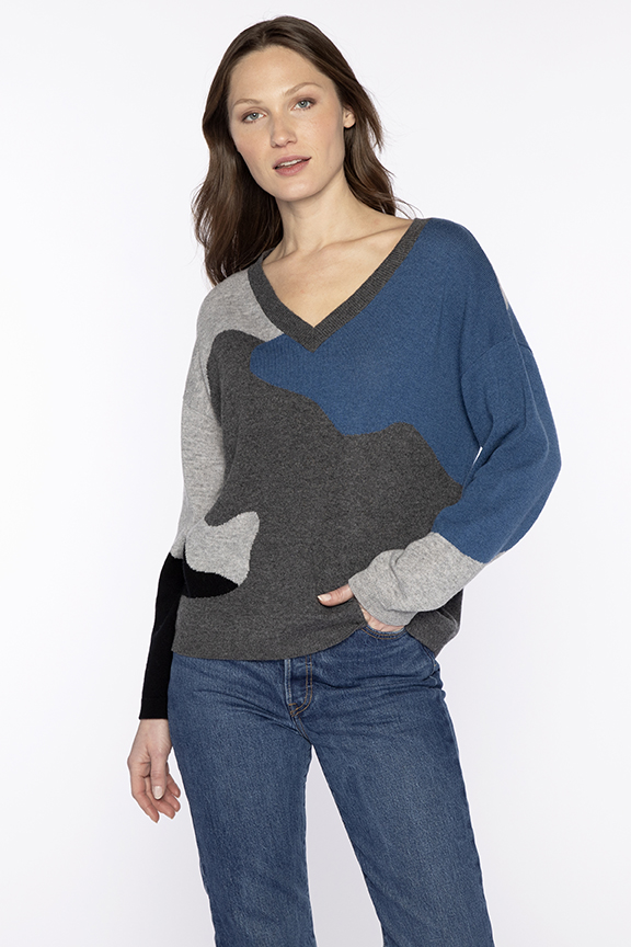 Intarsia Easy Vee - Kinross Cashmere