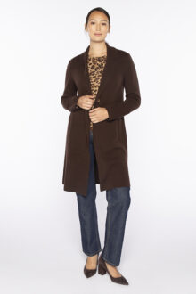 Long Notch Collar Cardigan - Kinross Cashmere