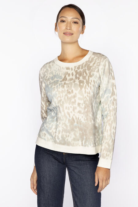 Leopard Print Sweatshirt - Kinross Cashmere