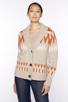 Fairisle Shawl Collar Cardigan - Kinross Cashmere