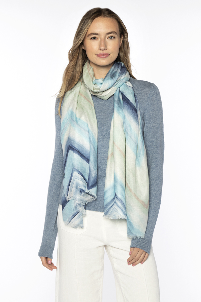 Wave Stripe Print Scarf