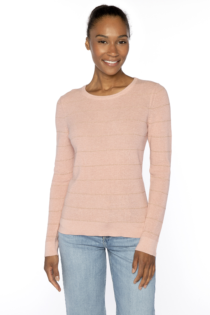 Thermal Lurex Stripe Crew